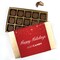 Happy Holidays Gold Gift Box Filled With 15 Dubai Milk Chocolate Truffles For Holiday Party Favors, Christmas Gifting, Festive Event Candy Giveaways & More